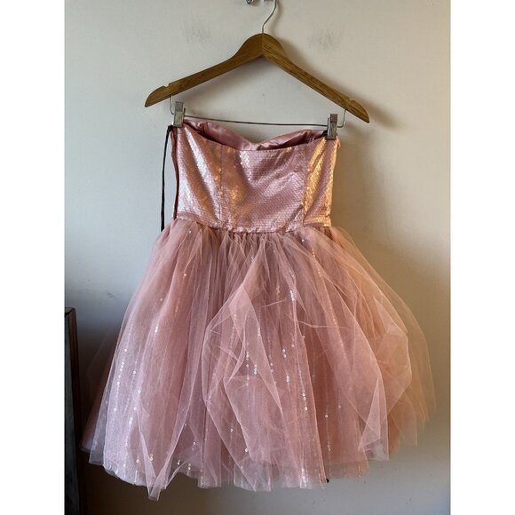 Betsey Johnson Collection Vintage Dress Pink Tutu Corset Sequins Tulle Prom SZ 6 - Picture 12 of 14